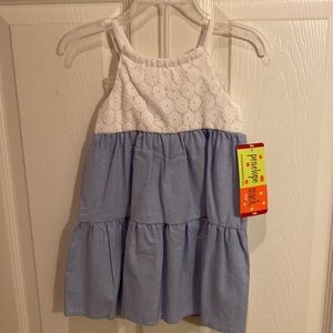 Penelope Mack blue and white sundress.